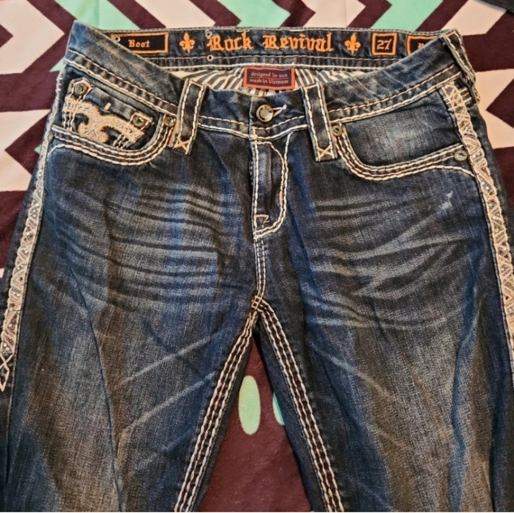 Relisted rock Revival jeans